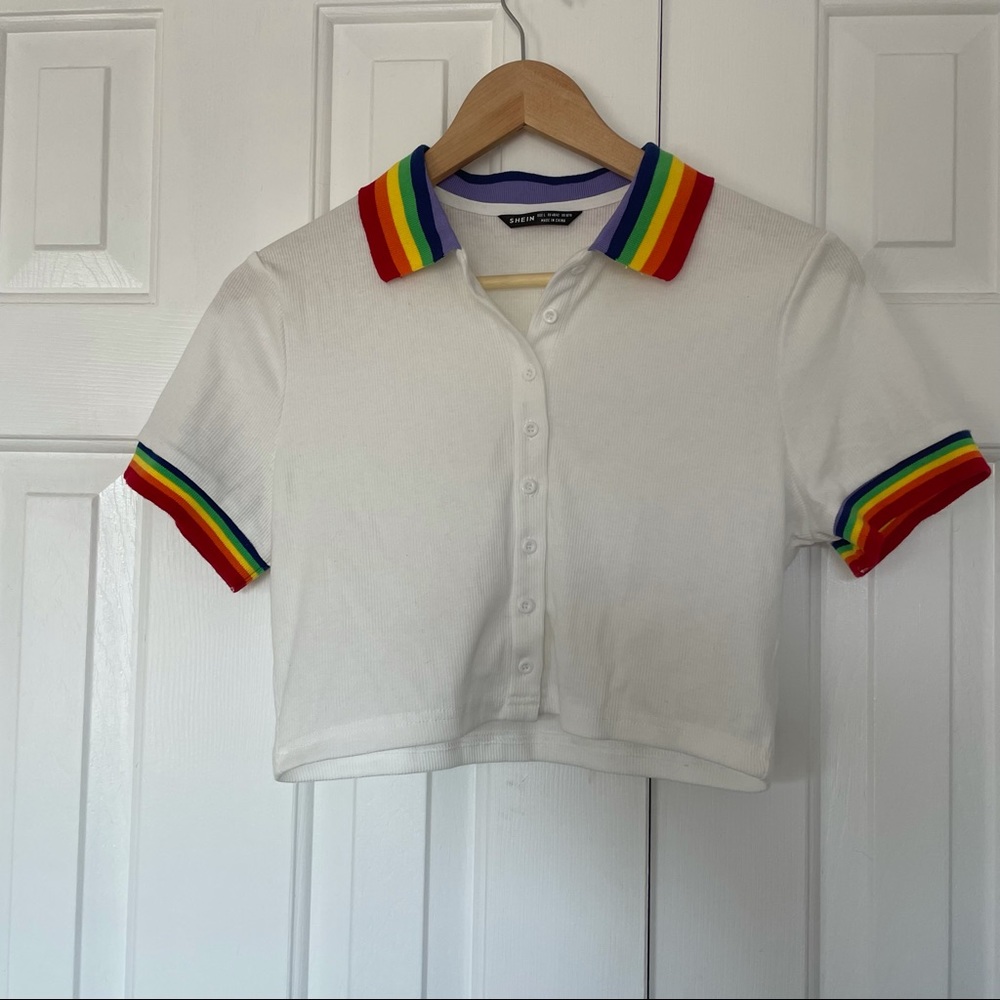 Shein rainbow crop top